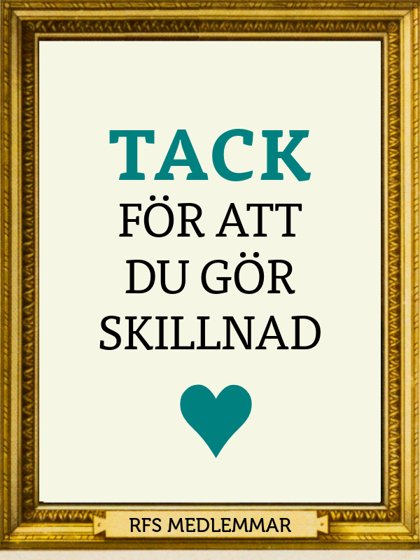 Tavla med guldram med texten Tack f&ouml;r att du g&ouml;r skillnad