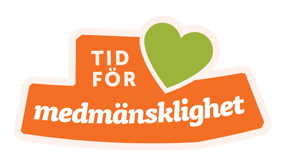 logotyp med ett hj&auml;rta och texten tid f&ouml;r medm&auml;nklighet